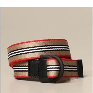 BURBERRY icon stripe double d-ring belt